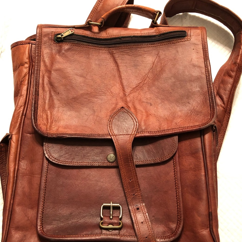 Genuine leather backpack